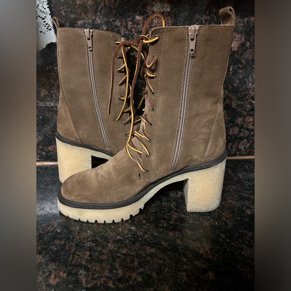 Free People Dylan Lace Up Boots Leather Platform 9.5 - Picture 9 of 11